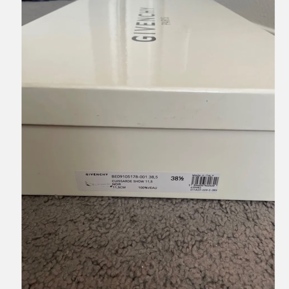 GIVENCHY Suede and Leather Over the knee Boots with Cone Enamel Heel Size 8.5 - Picture 9 of 11